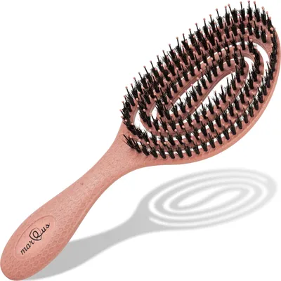 Immagine prodotto di Spazzola districante per capelli - Setole di cinghiale - Molla a spirale - Corallo