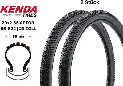 Produktbild von 2 Stück 29 Zoll KENDA APTOR Fahrrad Reifen SET 55-622 MTB Cross 29x2.35 tire