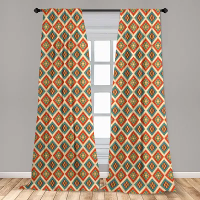 Obrázek produktu pro Abakuhaus, závěsy na okna, kolekce Retro Indigenous, sada se 2 kusy, rozměry 150 x 245 cm