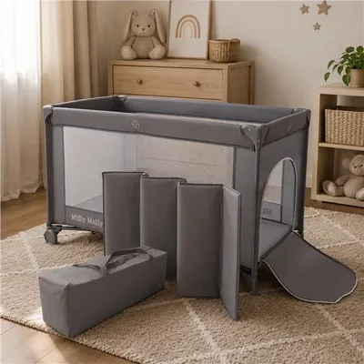 Zdjęcie produktu dla Kojec dla dziecka Milly Mally łóżeczko turystyczne krowa - Playpen Mirage Deluxe Cow Baby