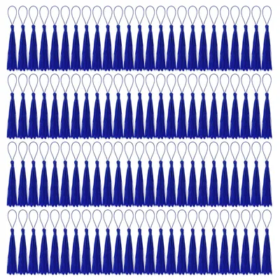 Productafbeelding van Mini Quasten in Koninklijk Blauw - 100 Stuks voor DIY en Decoratie