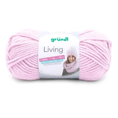 Produktbild von Gründl Wolle Living, 100 gr., tolle Schal- und Mützenwolle,  80 % Polyacryl/20% Polyamid rose (02)