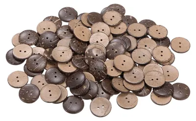Image de Boutons en bois - 2 trous, forme ronde - Pour la couture et la création - 23 mm - 100 pièces