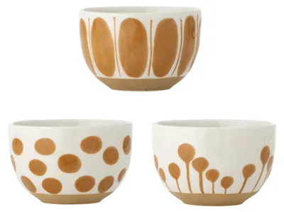 Obrázok produktu pre KREATÍVNA KOLEKCIA | Miska Linora, farba: hnedá, materiál: keramika | Rozmer: 12,5 x 8 cm, sada 3 kusov | Číslo položky: 82061845