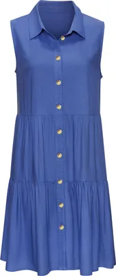 Produktbild von VIVANCE Sommerkleid aus gewebter Viskose, A-Linien-Kleid royalblau Größe 46