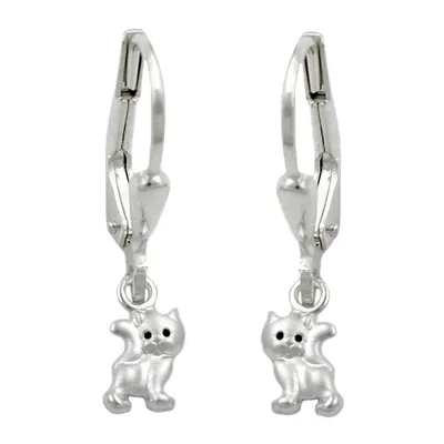 Produktbild von Ohrbrisur Ohrhänger Ohrringe 21x5mm Katze matt-glänzend Silber 925 silber 21x5mm