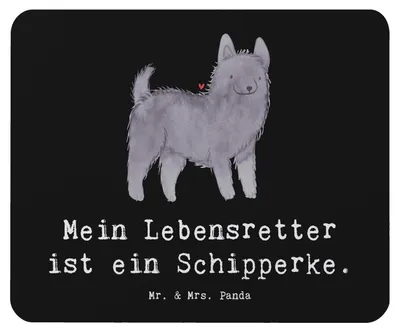 Produktbild von Mr. & Mrs. Panda Mauspad Schipperke Lebensretter - Schwarz - Geschenk, Mouse Pad, pc mausunterlage, Mousepad, laptop, Belgische Hunderasse, computer