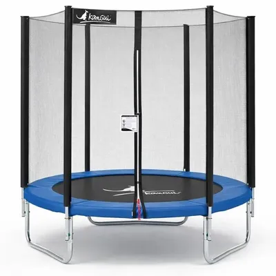 Produktbild von Trampolin – Ø 180 cm – Blau – KANGUI – Mit Sicherheitsnetz