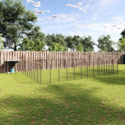 Produktbild von vidaXL Hundezwinger Schwarz 37,51 m² Stahl