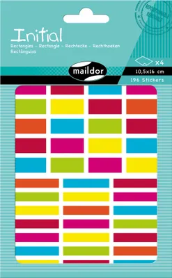Produktbild von Maildor 10x Initial, 4 Stickerbogen 10,5x16cm, Rechtecke - Mehrfarbig AE044O