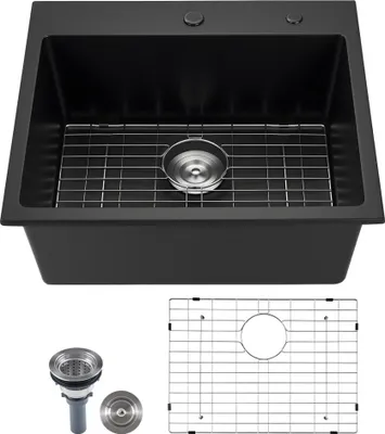 Produktbild von Granit-Küchenspüle Einzelbecken - Einbaubecken Granitspüle 635x559x254mm - Hochwertige Spüle für die Küche