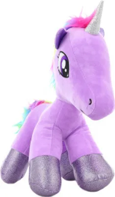 Image de Licorne en peluche violette 32 cm