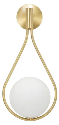 Image de Applique murale Glamy de Mauro Ferretti, finition or et blanc, dimensions : 24x20x52 cm