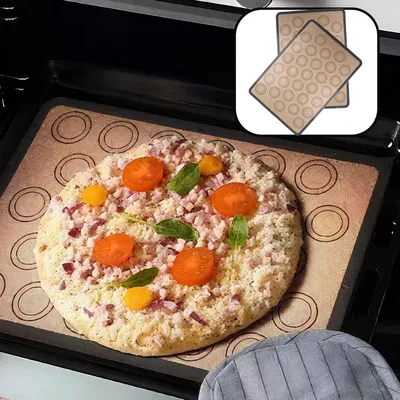 Produktbild von 2 Stück Macaron Silikon Backmatte - Backunterlage - klebt nicht an der Backmatte - antihaft - wiederverwendbar - für Macarons - Kekse - Brot - Pizzamat - Backzubehör