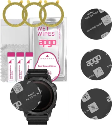 Produktbild von apgo 3 Stück Schutzglas, Matt, kompatibel mit Garmin Tactix 7 Pro Smartwatch, Hybrid 8H, Ersatz für Hartglas, Displayschutzglas, Bildschirmschutz, Displayschutz, kratzfest