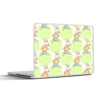 Produktbild von MuchoWow® Laptop Aufkleber Sticker Cover Kaninchen - Muster - Kinder - Cartoon 25x18 cm - Laptop-Deko