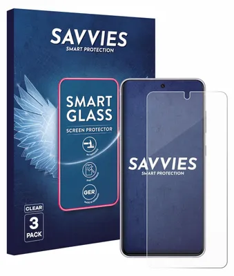 Produktbild von 3x Savvies Schutzglas Folie für Samsung Galaxy S21 FE 5G 9H Panzer Schutzfolie Glas Displayschutz klar transparent