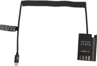 Immagine prodotto di DMW DCC17 Accoppiatore DC tipo C a BLK22 Adattatore di alimentazione per batteria fittizia supporta QC PD per la fotocamera digitale Lumix S5 DCS5 DCS5K GH5M2 GH6