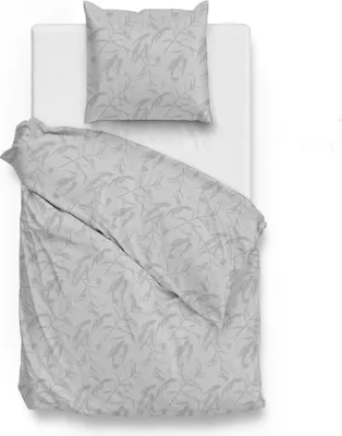 Produktbild von Zo!Home Mako Satin Fiori di Satinado Bettwäsche 135 Ash Grey  Ash-Grey 1 Bettbezug 135x200cm + 1 Kissenbezug 80x80cm