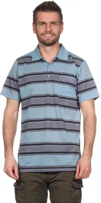 Produktbild von Herren Poloshirt Sommer Polo-Hemd Kurzarm gestreift, Petrol M