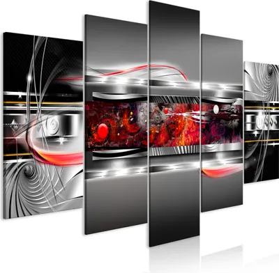 Image de Toiles 200 x 100 cm a-A-0692-b-n Toile intissé Toile 5 pièces Impression artistique moderne Tableaux muraux XXL Décoration murale Design Tableau mural ABSTRAIT