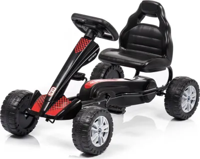 Produktbild von Gokart mit Rückwärtsgang, Tretauto mit verstellbarem Sitz, Handbremse, Tretfahrzeug Meteor GM/1801 schwarz