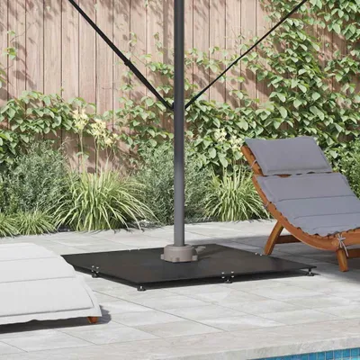 Zdjęcie produktu dla vidaXL Stojak na parasol czarny 100 x 100 x 4 cm stalowy