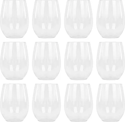 Produktbild von Argon Ta Wiederverwendbare Weingläser aus Kunststoff ohne Stiel, 480 ml, 12 Stück