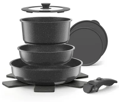 Produktbild von YASHE 9-teiliges Kochgeschirrset, Induktion, ungiftig, PTFE- und PFAS-frei
