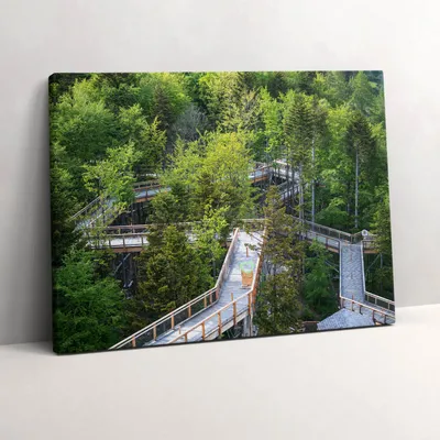 Produktbild von Weg in Krynica Zdrój – Leinwandbild Wandbild – 80x60 cm – Leinwandbilder – Wandbilder – Schlafzimmer – Flur