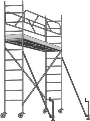 Produktbild von Alu Fahrgerüst Mod. B - Breite: 0,60 m, Länge: 2,00 m - Arbeitshöhe: 4,15 m