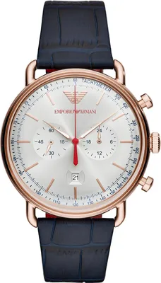 Productafbeelding van Emporio Armani AR11123 herenhorloge, met een roestvrijstalen kast en een leren band