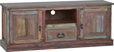 Produktbild von MiaMöbel TV-Kommode Cancun 140x55x40 cm Shabby Chic Massivholz Pinie Bunt