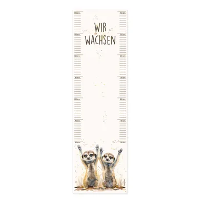 Produktbild von Wandtattoo Messlatte für Kinder – viele Motive für Mädchen & Jungen – selbstklebend & ablösbar (Erdmännchen)