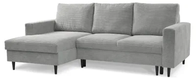 Produktbild von Selsey Nalika - Ecksofa mit Schlaffunktion, Kordsamt-Bezug, hellgrau, linksseitig
