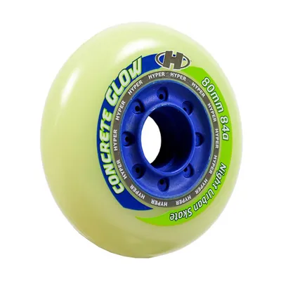 Zdjęcie produktu dla Zestaw 4 kółek Hyper Concrete+ Glow in Dark Hockey 84A 76mm