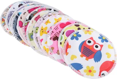 Image de 12 pcs coussinets d'allaitement lavables en fibre de bambou anti-boulochage