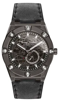 Produktbild von Thomas Sabo Analoguhr Herren Rebel Automatic Schwarz WA0335-213-217-44