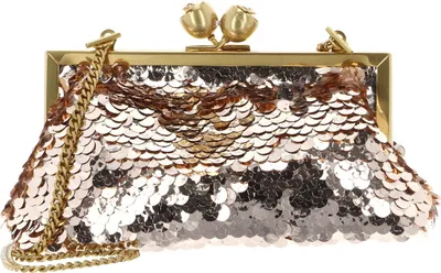 Produktbild von Ted Baker Abendtasche Umhängetasche Sequinz Rose Detail Sequin Clutch Bag Rosegold roségoldfarben