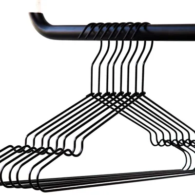 Metall-Kleiderbügel, 8 Stück, schwarz, schlankes Design