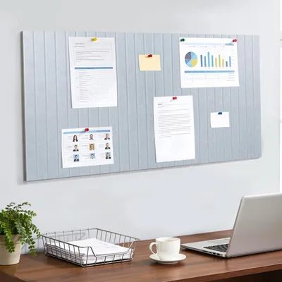 Productafbeelding van Vilt prikbord, 80 x 40 cm, zelfklevend, 0,9 cm dik, opvouwbaar, maanlichtgrijs