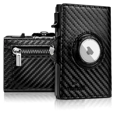 Produktbild von Geldbörse Airtag Herren Klein (Airtag Nicht enthalten) Minimalist Wallet mit Münzfach RFID Schutz Geldbeutel Portmonee Kartenetui Portemonnaie Kreditkartenetui
