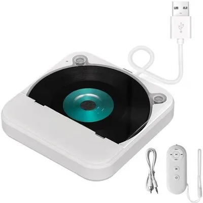 Obrázek produktu pro Univerzální CD přehrávač s rozhraním AUX/USB pro snadné poslech hudby, plug-and-play, bílý.