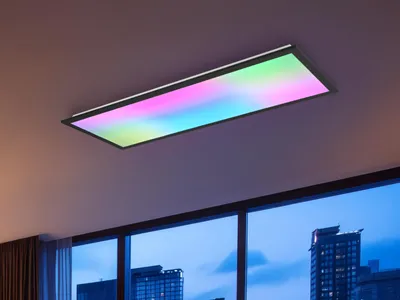 Produktbild von LED Deckenleuchte groß mit Fernbedienung dimmbar, Deckenpanel flach 80cm lang