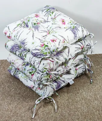 Produktbild von Set 4 x Stuhlkissen / Sitzkissen Klara 42 x 42 cm Dicke 8 cm Landhaus Leben Fb. 903