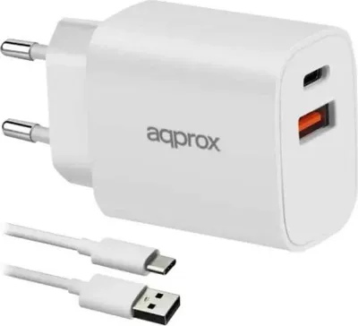 Zdjęcie produktu dla Ładowarka ścienna Qc Usb-a i Usb-c o mocy ok. 20 W, jeden rozmiar