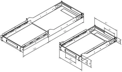 Image de Tiroir serveur 19" 3U, extension totale, 750 mm, 45 kg, glissières télescopiques