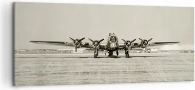 Produktbild von Bild auf Leinwand - Leinwandbild - Einteilig - Flugzeug alt Bomber - 100x40cm - Wand Bild - Wanddeko - Wandbilder - Leinwanddruck - Bilder - Wanddekoration - Leinwand bilder - Wandbild - AB100x40-4184