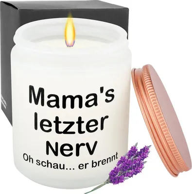 Produktbild von Entspannendes Geschenkset: 200g Lavendel Duftkerzen im Glas für Mama - Geburtstag, Muttertag, Weihnachten