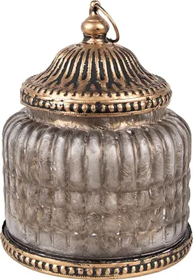 Produktbild von Clayre & Eef LED Laterne Ø 10x13 cm Grau Glas